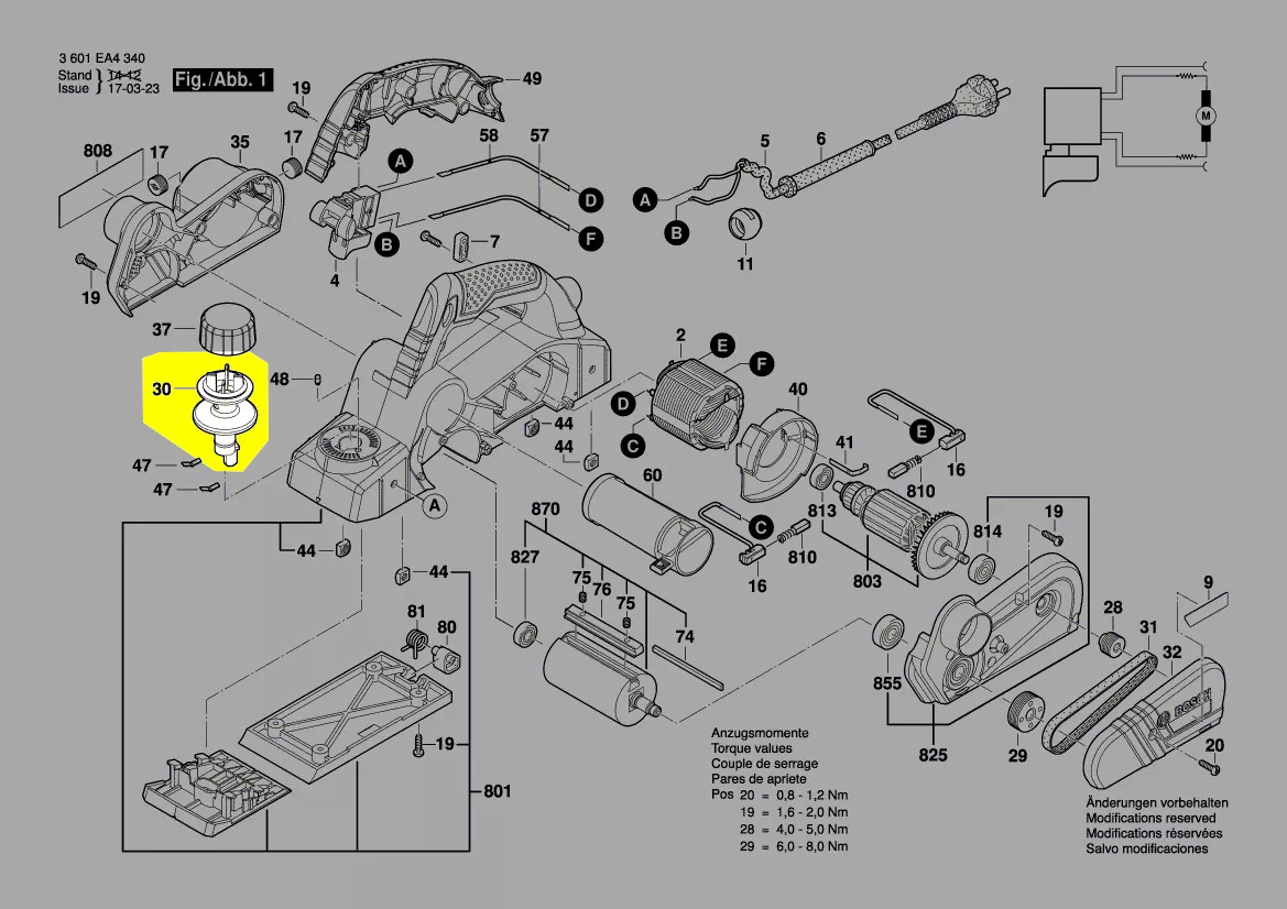 Poignée de réglage réf. 2 609 101 576 Bosch